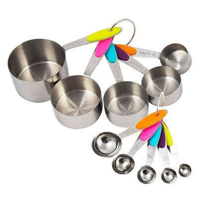 High grade stainless steel measuring cups and spons