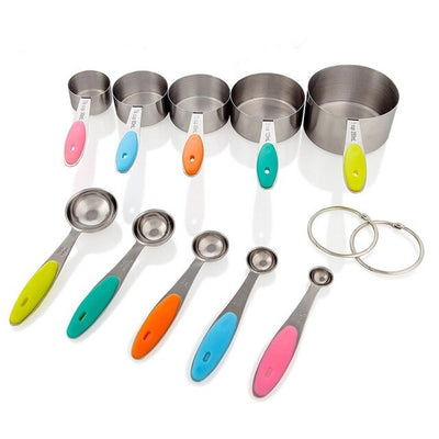 High grade stainless steel measuring cups and spons