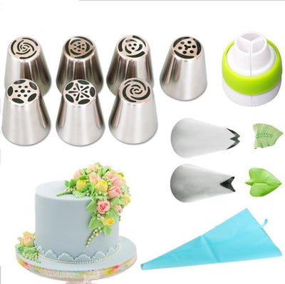 3 color mix nozzle cupcake icing tool set (11 items)